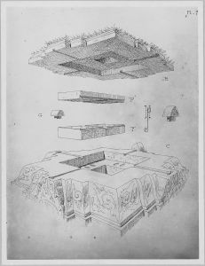 Détail perspectif de l'emplacement du dépôt de fondation. EFEO_CAM16309