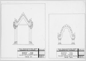 Banteay Kdei : dessin de fronton EFEO_CAM16557