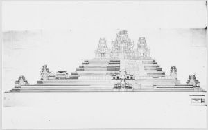 Dessin de la face nord du temple. EFEO_CAM16578