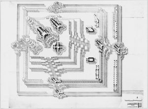 Plan d'ensemble, perspective axonométrique EFEO_CAM16582_2