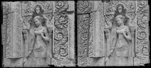 Buste d'apsara ouest-sud du sanctuaire nord, face ouest EFEO_FINL02190
