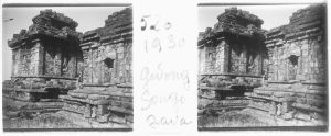 Gedong Songo III : temples de la rangée est (vus depuis le nord-est) EFEO_MARH00427