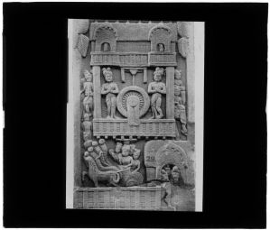 Bas-relief : scène d'adoration d'une roue de la loi EFEO_MARH01450